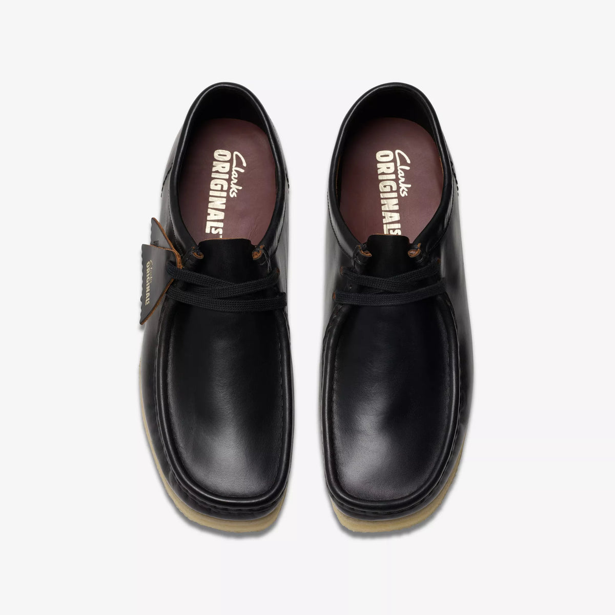 Clarks Wallabee Black Smooth Leather.