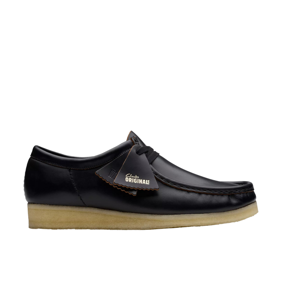 Clarks Wallabee Black Smooth Leather.