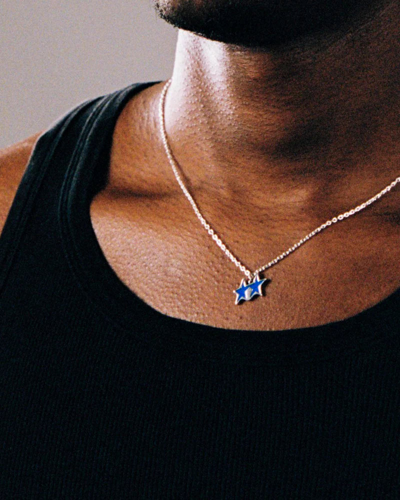 Twojeys Tilted Enameled Necklace Silver