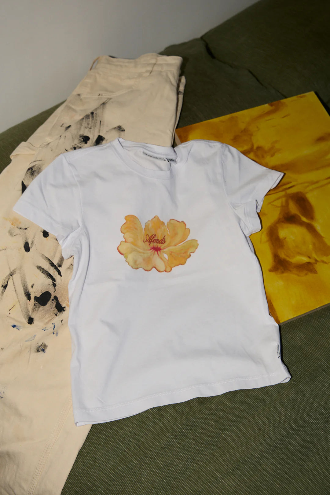 Afends W Dark Heaven Baby Tee White