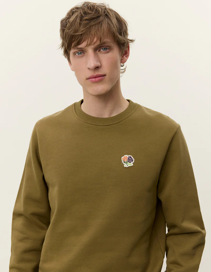 Lex Deux Felipe Patch Sweatshirt Military Olive