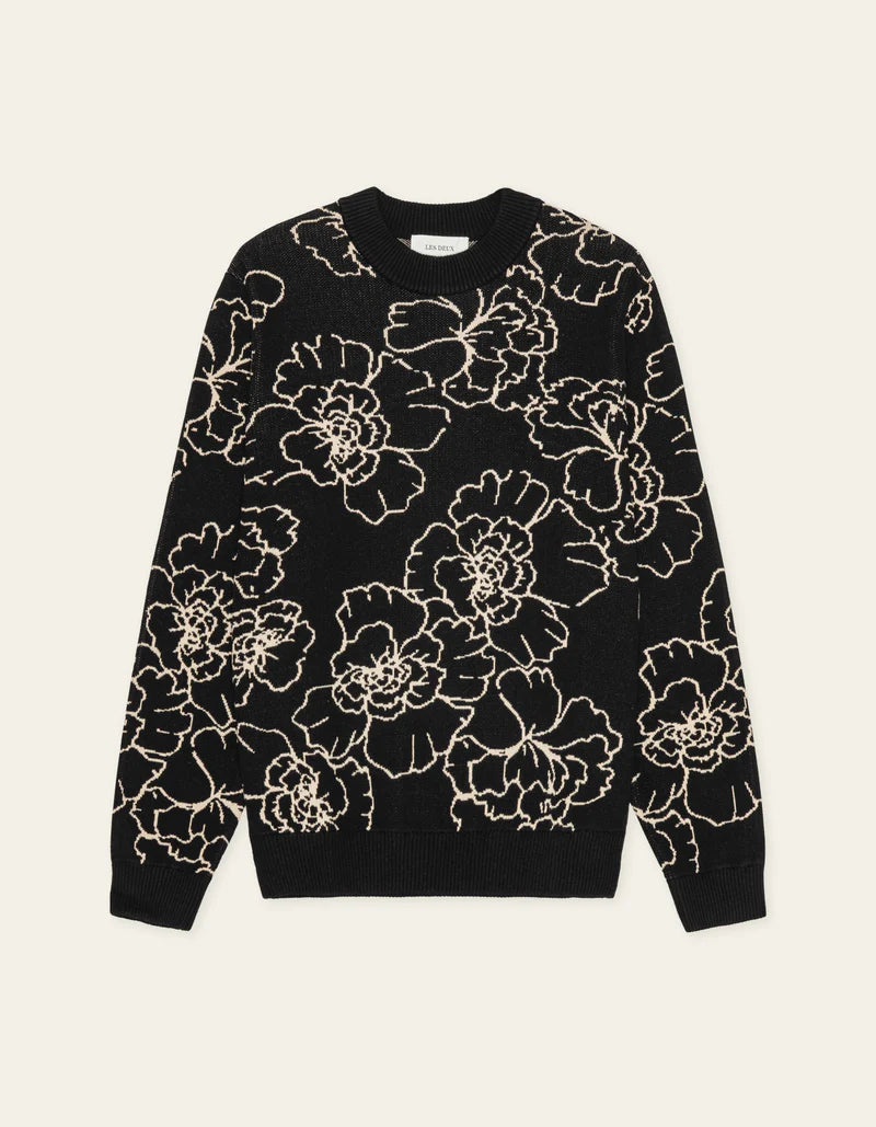 Les Deux Gaston Poppy Jacquard Knit Black