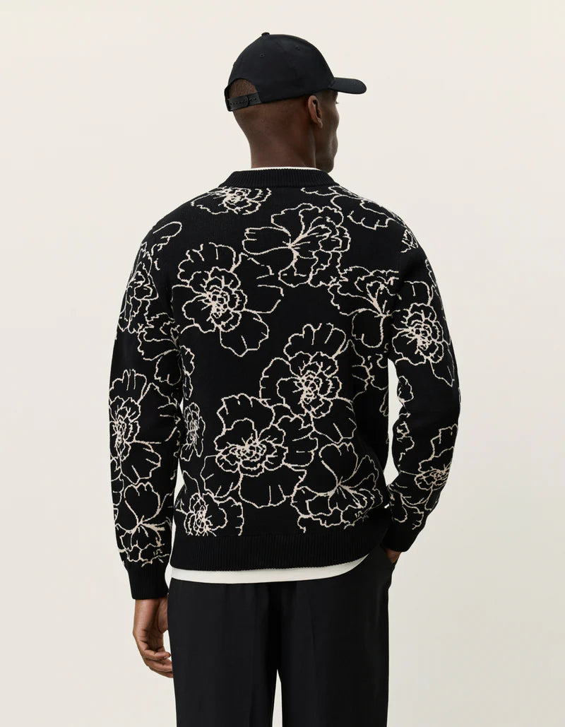 Les Deux Gaston Poppy Jacquard Knit Black