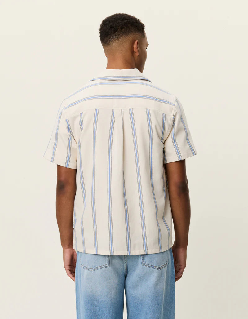 Les Deux Lawson Stripe SS Shirt Eggnog White