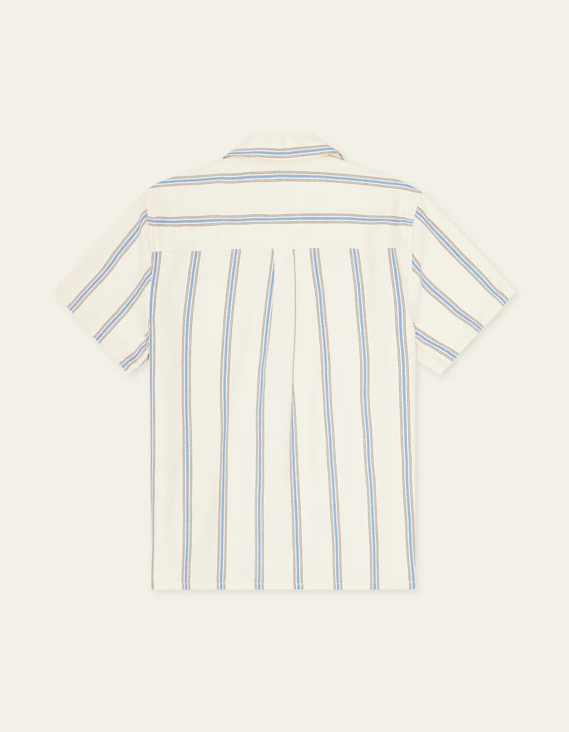 Les Deux Lawson Stripe SS Shirt Eggnog White