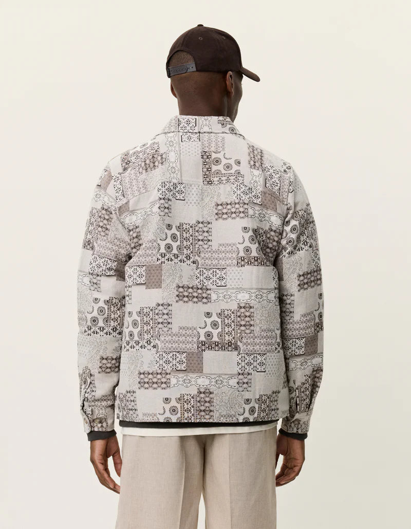 Les Deux Layton Patchwork Jacquard Overshirt Light Sand