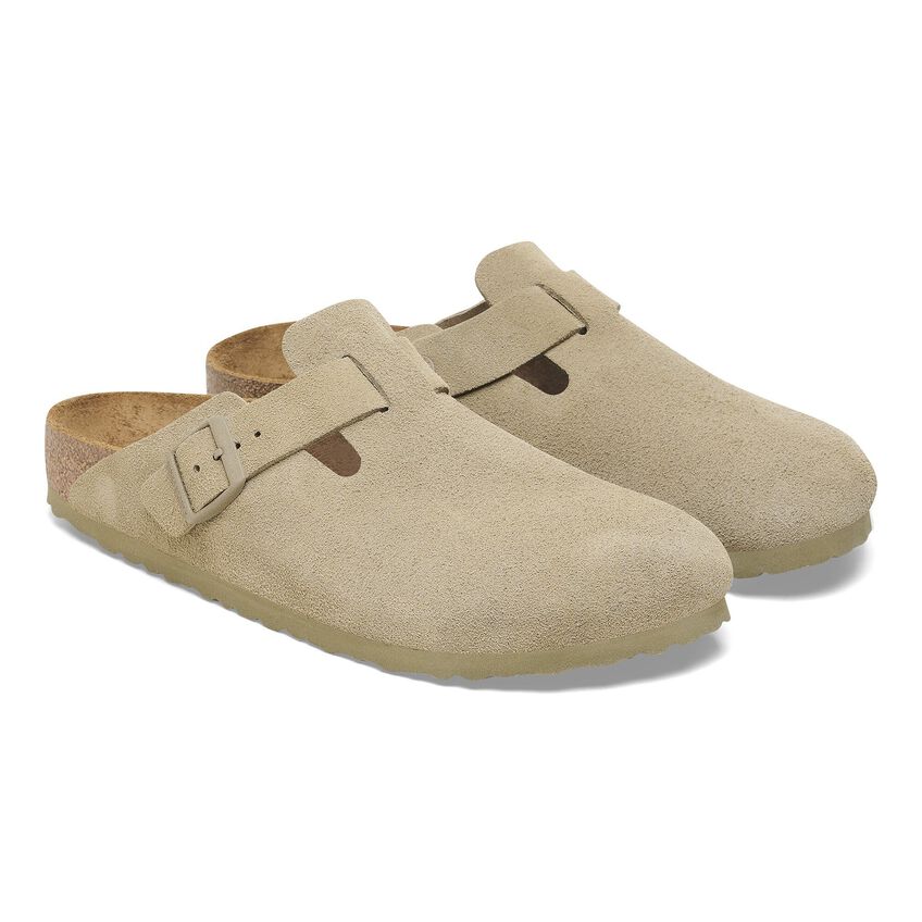 Birkenstock Boston Suede - Faded Khaki 
