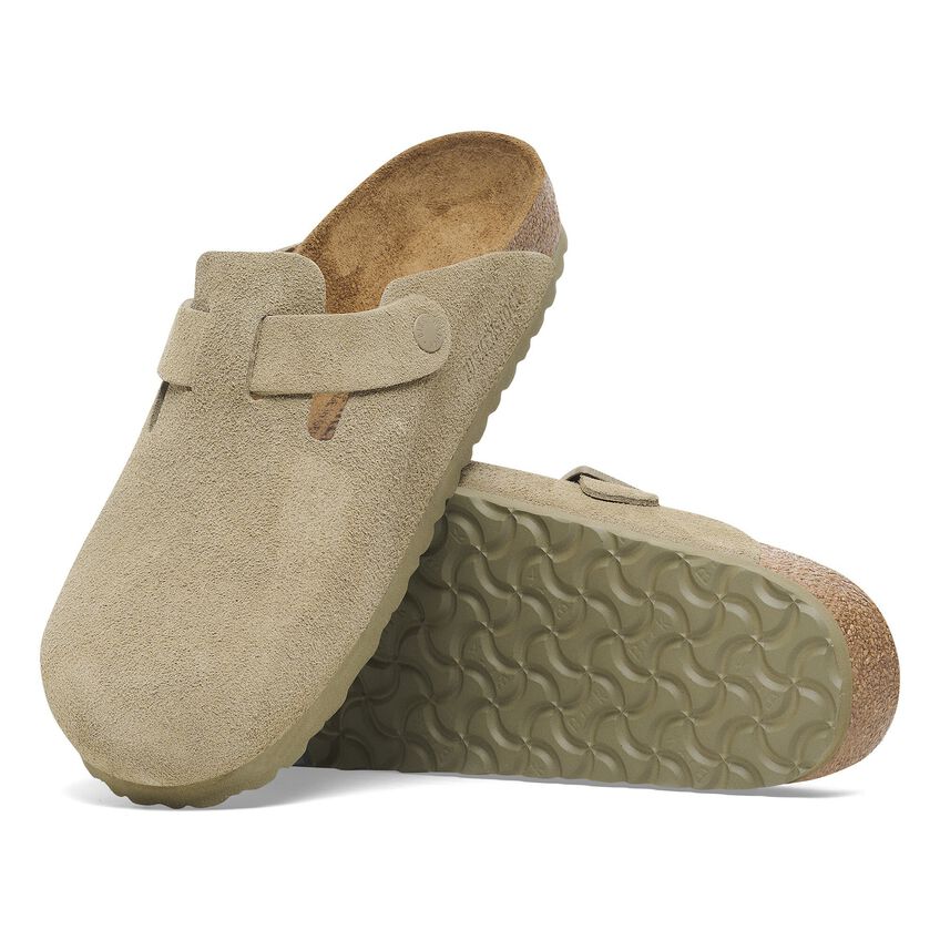 Birkenstock Boston Suede - Faded Khaki 