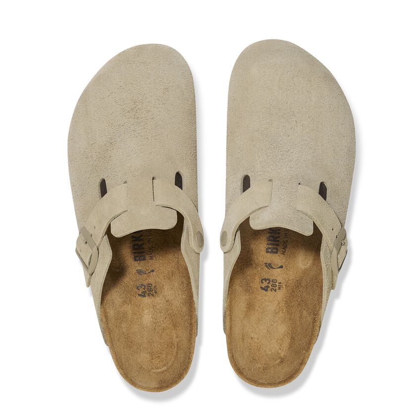 Birkenstock Boston Suede - Faded Khaki 