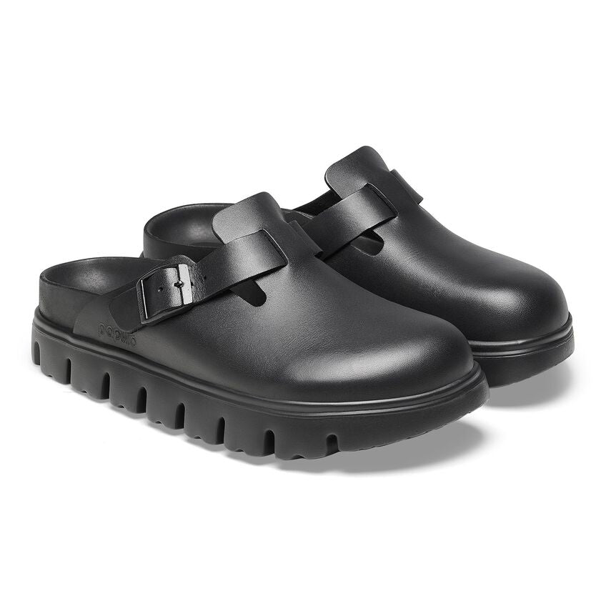 Birkenstock W Boston Exquisite Chunky Narrow Black Leather