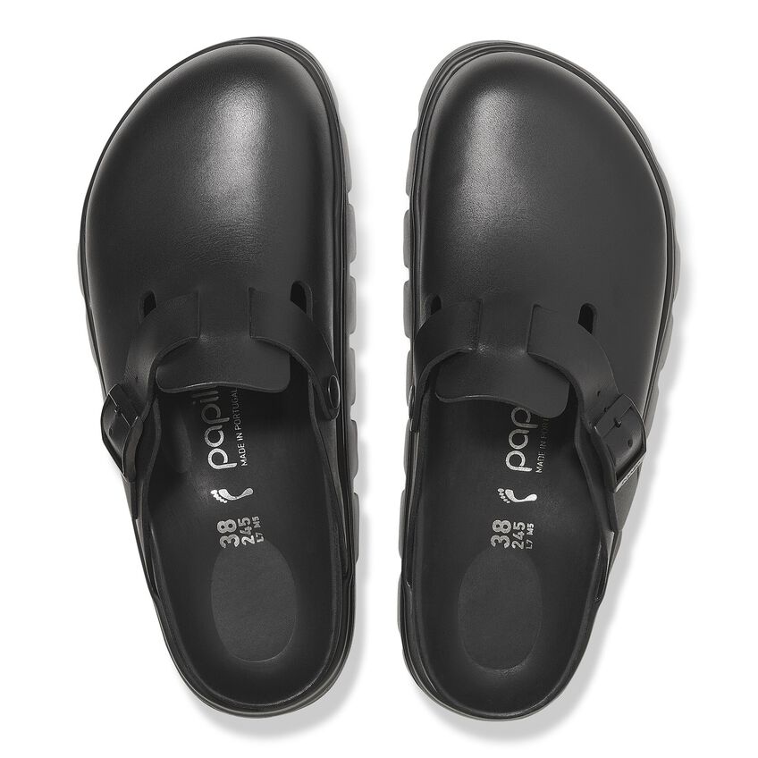 希少美品 BIRKENSTOCK BOSTON BOLD BLACK 27cm Birkenstock W Boston Exquisite Chunky Narrow - Black Leather