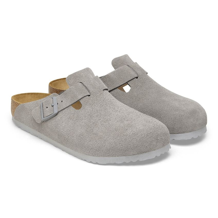 Birkenstock W Boston Suede Narrow - Stone Coin