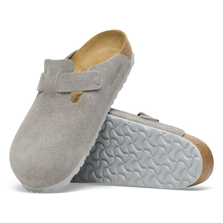 Birkenstock W Boston Suede Narrow - Stone Coin