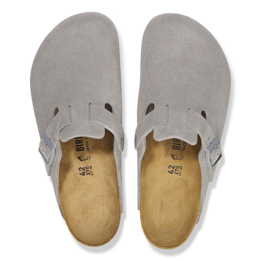 Birkenstock W Boston Suede Narrow - Stone Coin