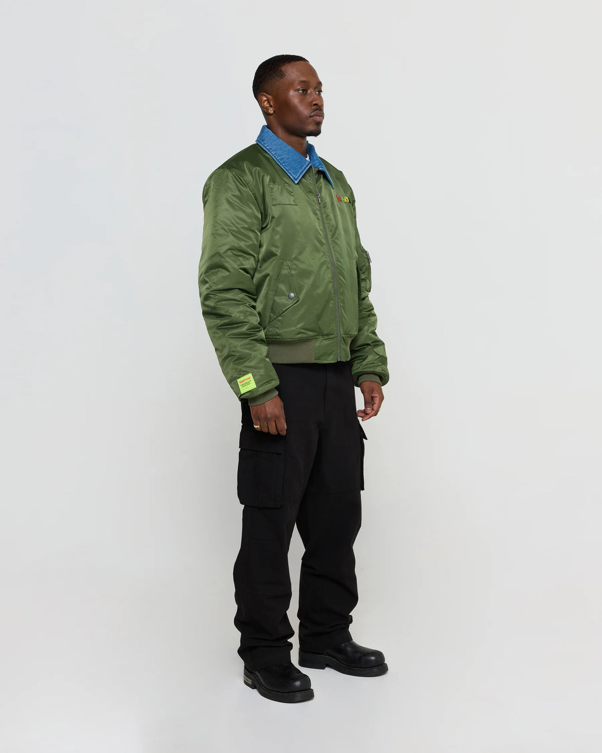 SUPERVSN Contrast Flight Jacket Olive