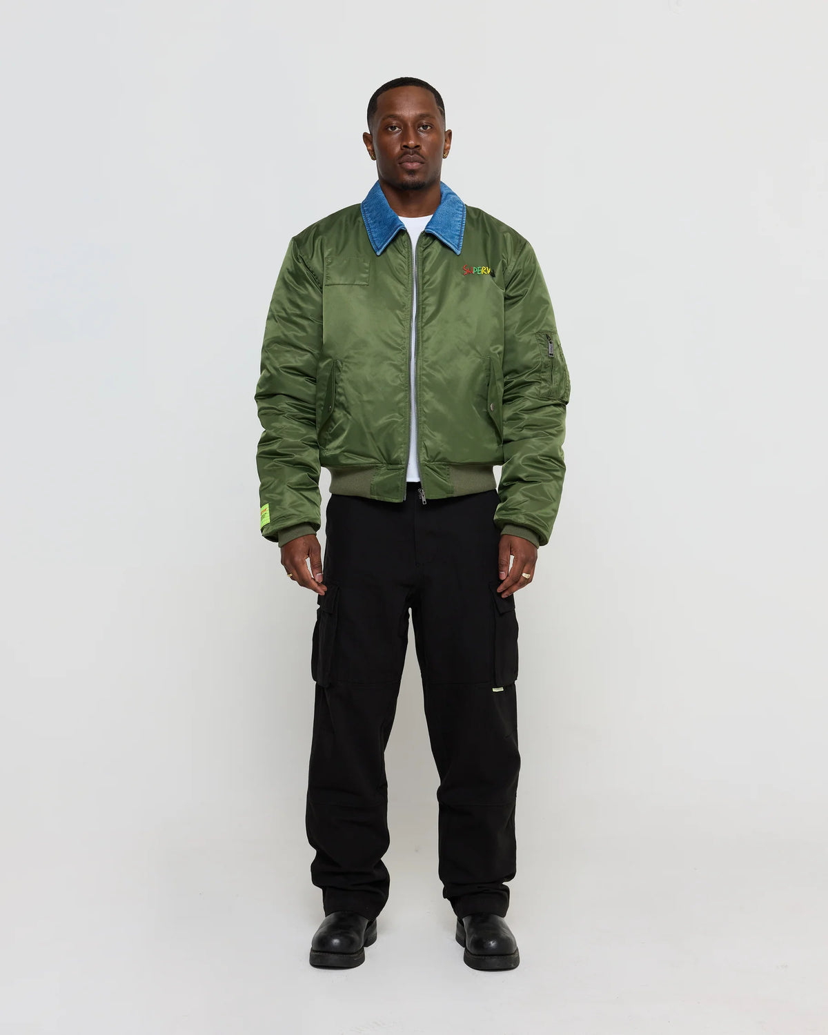 SUPERVSN Contrast Flight Jacket Olive