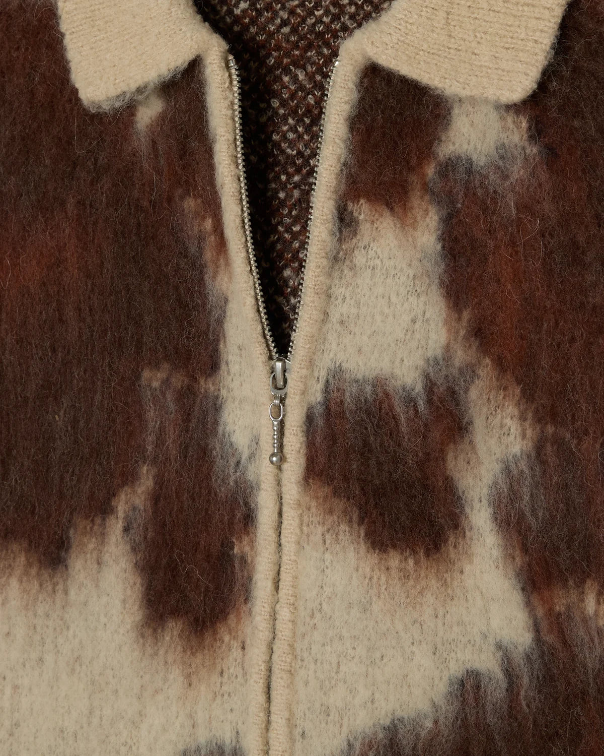 Obey Cow Pattern Zip Sweater Cow Multi 