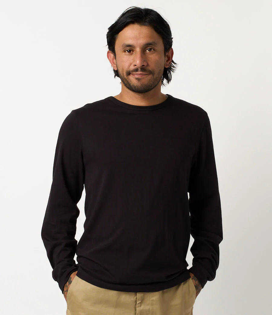 Merz B. Schwanen Loopwheeled Classic Fit Lightweight Longsleeve Deep Black