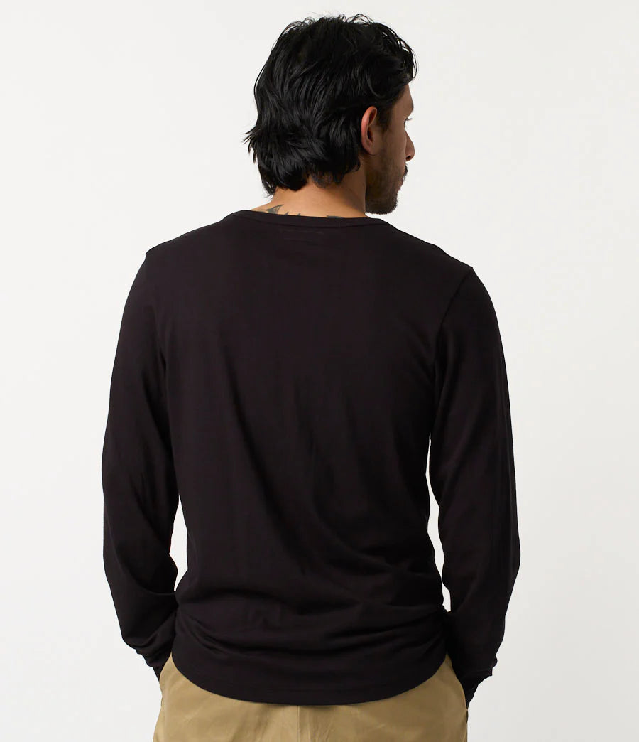 Merz B. Schwanen Loopwheeled Classic Fit Lightweight Longsleeve Deep Black