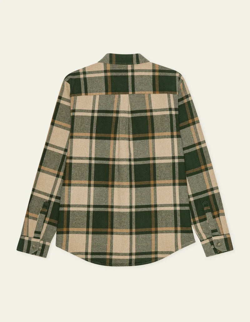 Les Deux Check Flannel Shirt Rosin Green