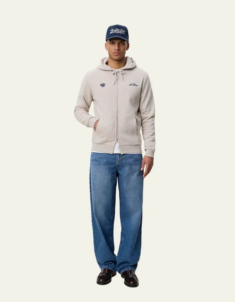 Les Deux Zipper Hoodie Light Sand Melange