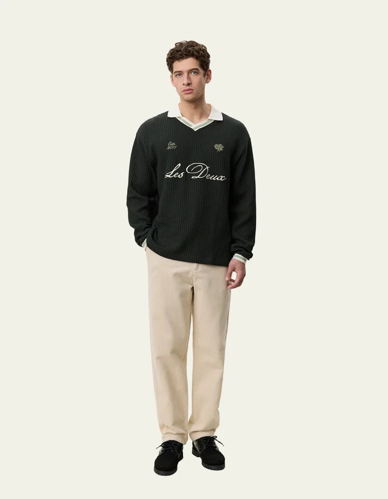 Les Deux Waffle LS Football Jersey Rosin Green