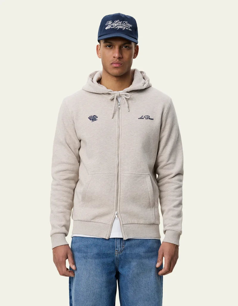 Les Deux Zipper Hoodie Light Sand Melange