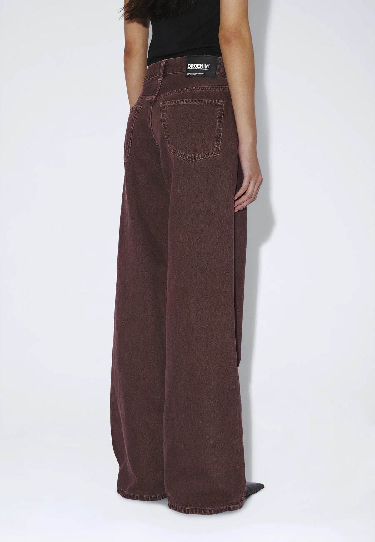 Dr.Denim W Rhue Low Wide Jean Washed Aubergine
