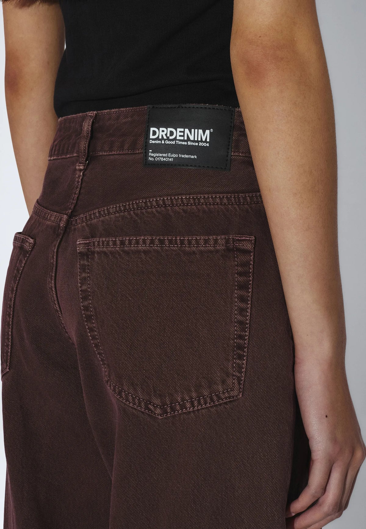 Dr.Denim W Rhue Low Wide Jean Washed Aubergine