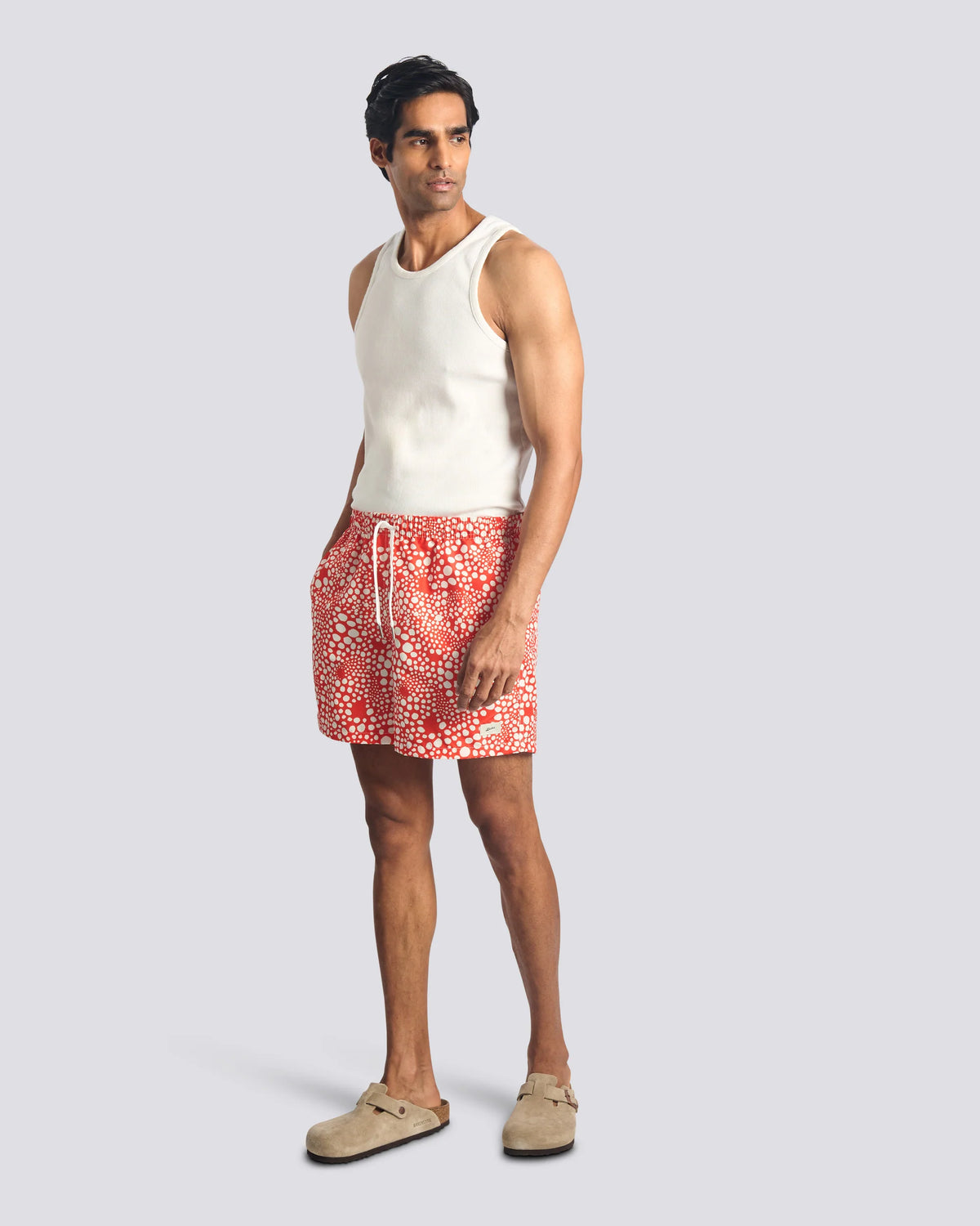 Bather Strawberry Speckle Swim Trunk Red