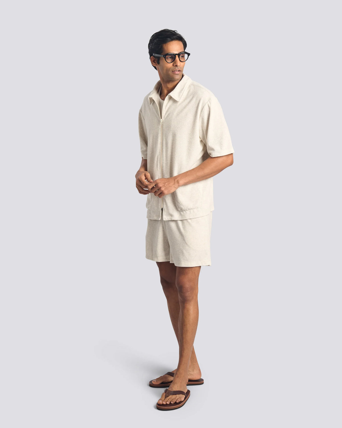 Bather Dove Terry Tour Short White