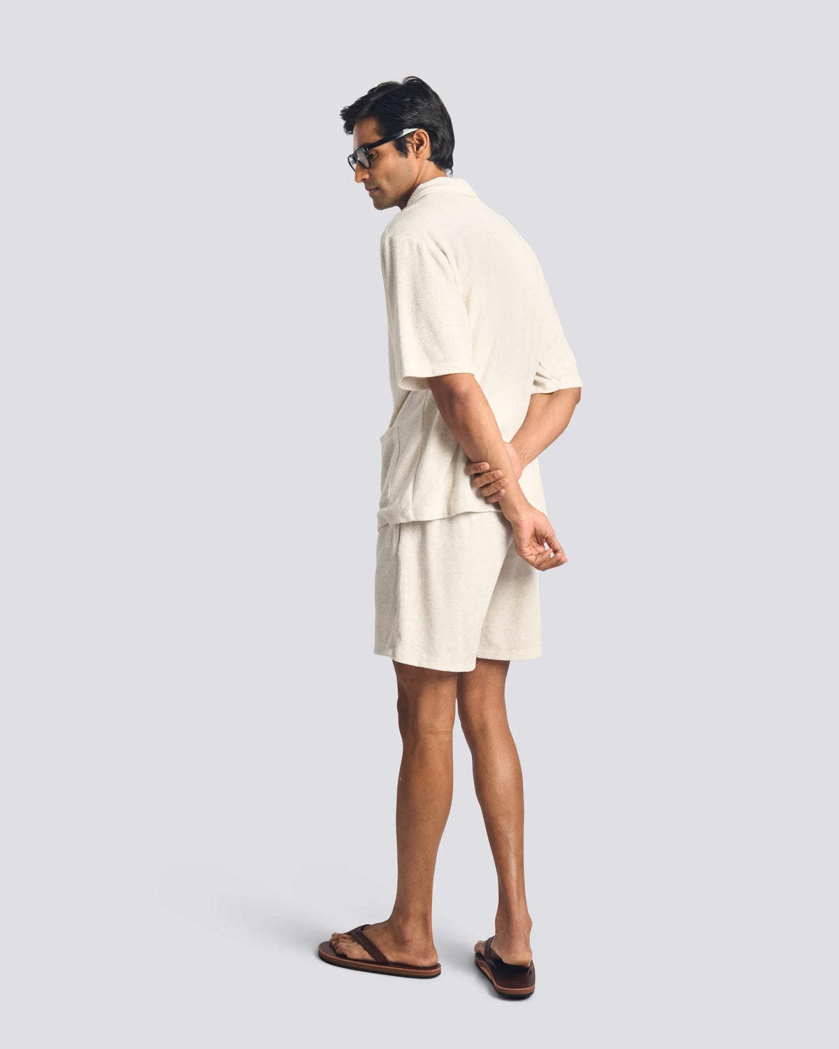 Bather Dove Terry Tour Short White