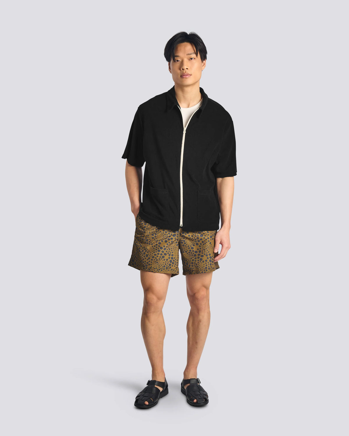 Bather Croc Speckle Swim Trunk Brown