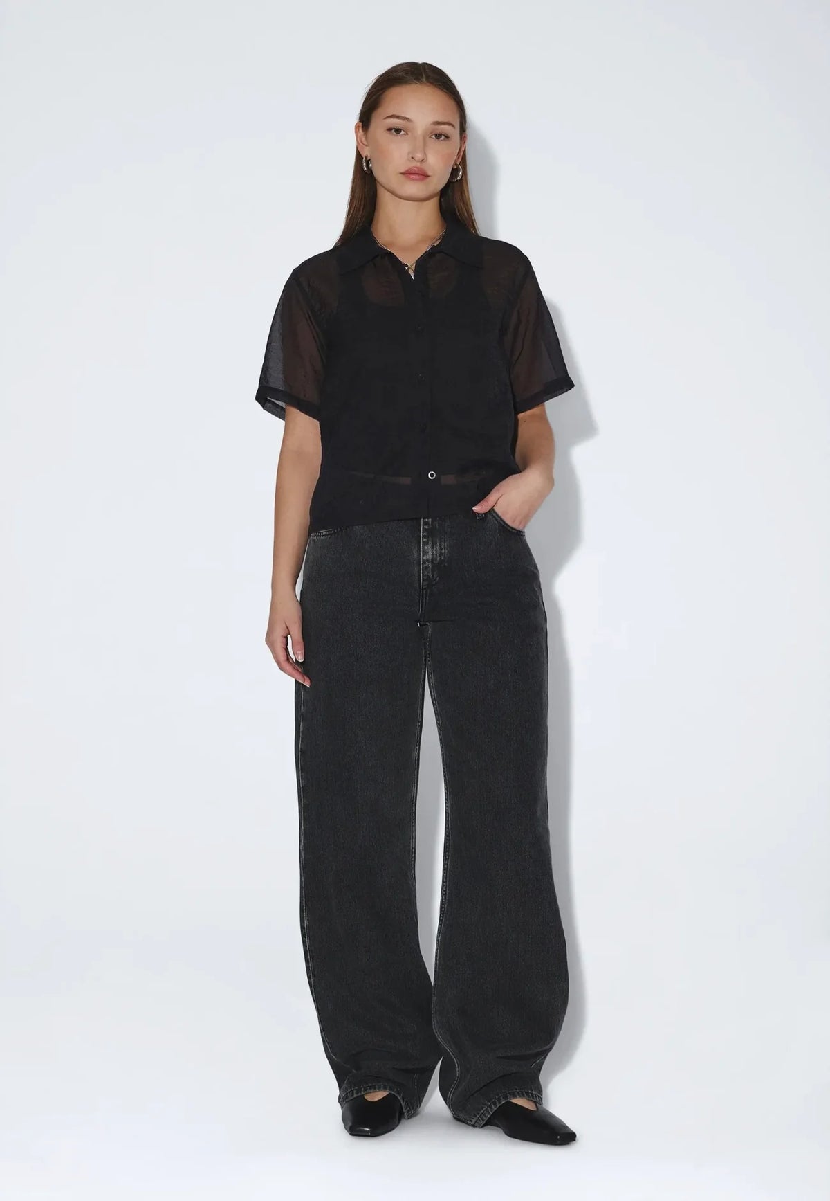 Dr.Denim W Hollow Shirt Black