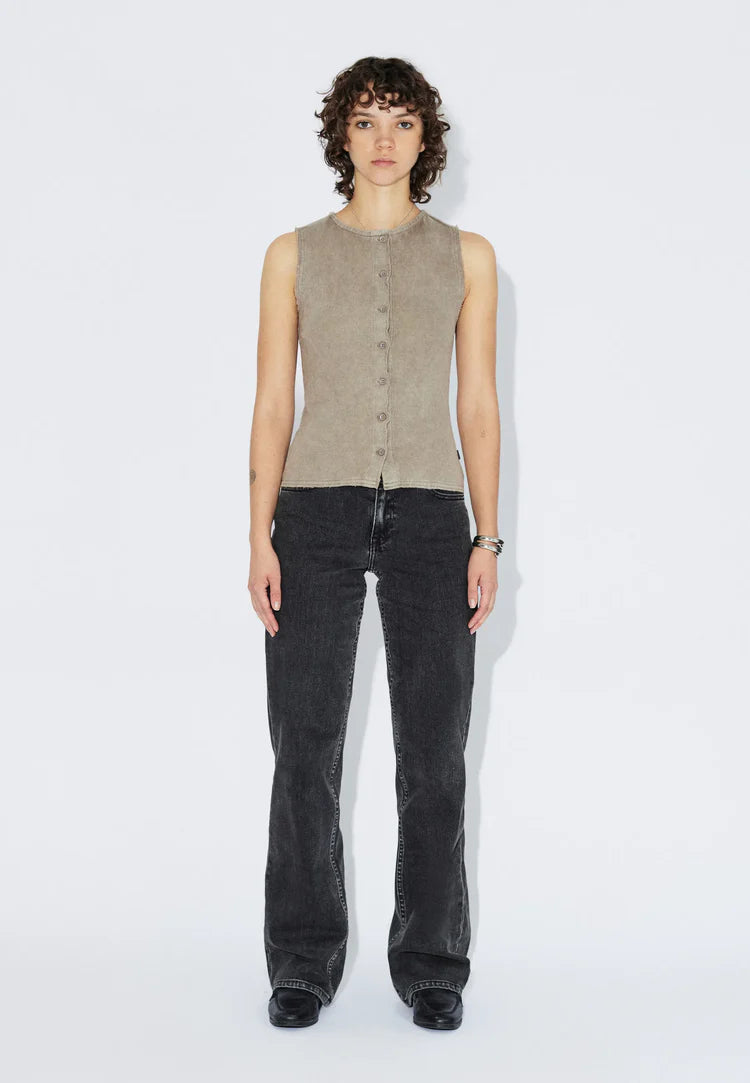 Dr.Denim W Lilja Rib Tank Washed Khaki 