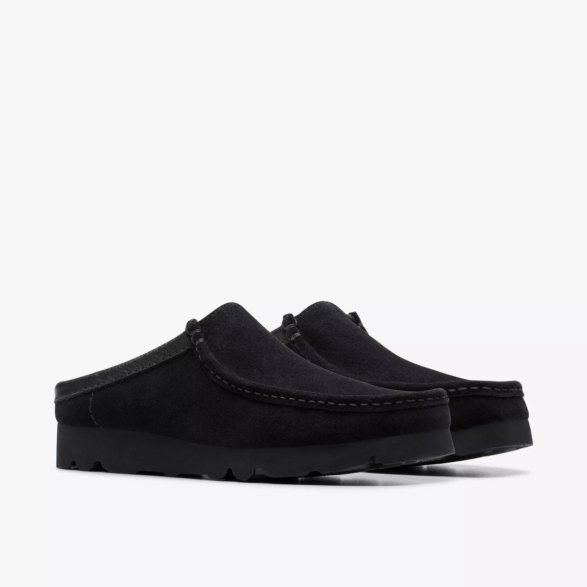 Clarks Wallabee Slip Black Suede