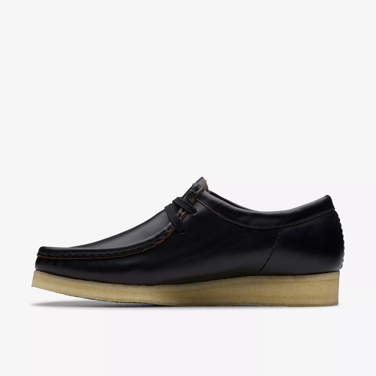 Clarks Wallabee Black Smooth Leather.
