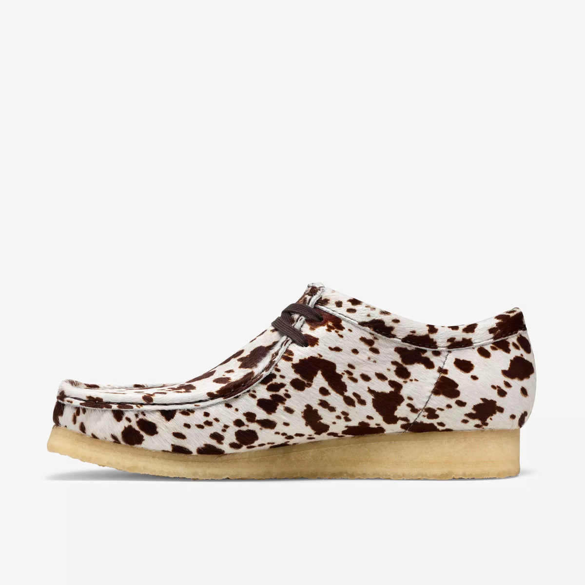 Clarks Wallabee Brown Cow Print