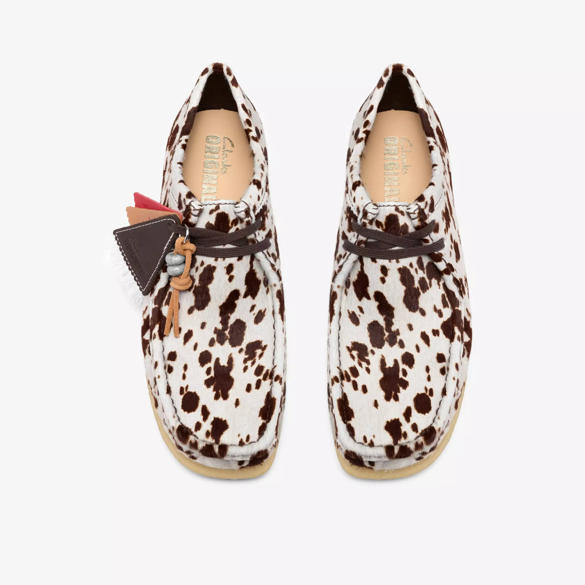 Clarks Wallabee Brown Cow Print