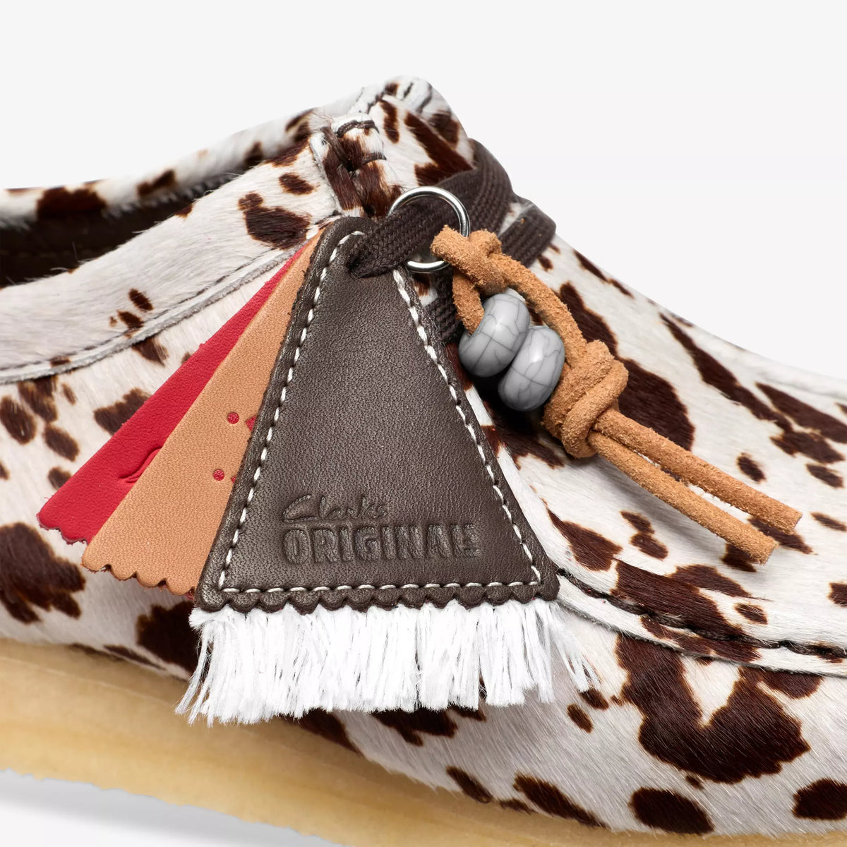 Clarks Wallabee Brown Cow Print