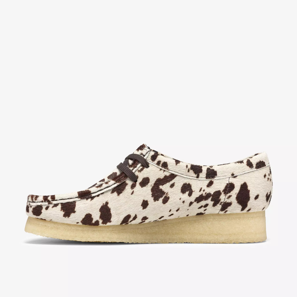 Clarks Wallabee Brown Cow Print