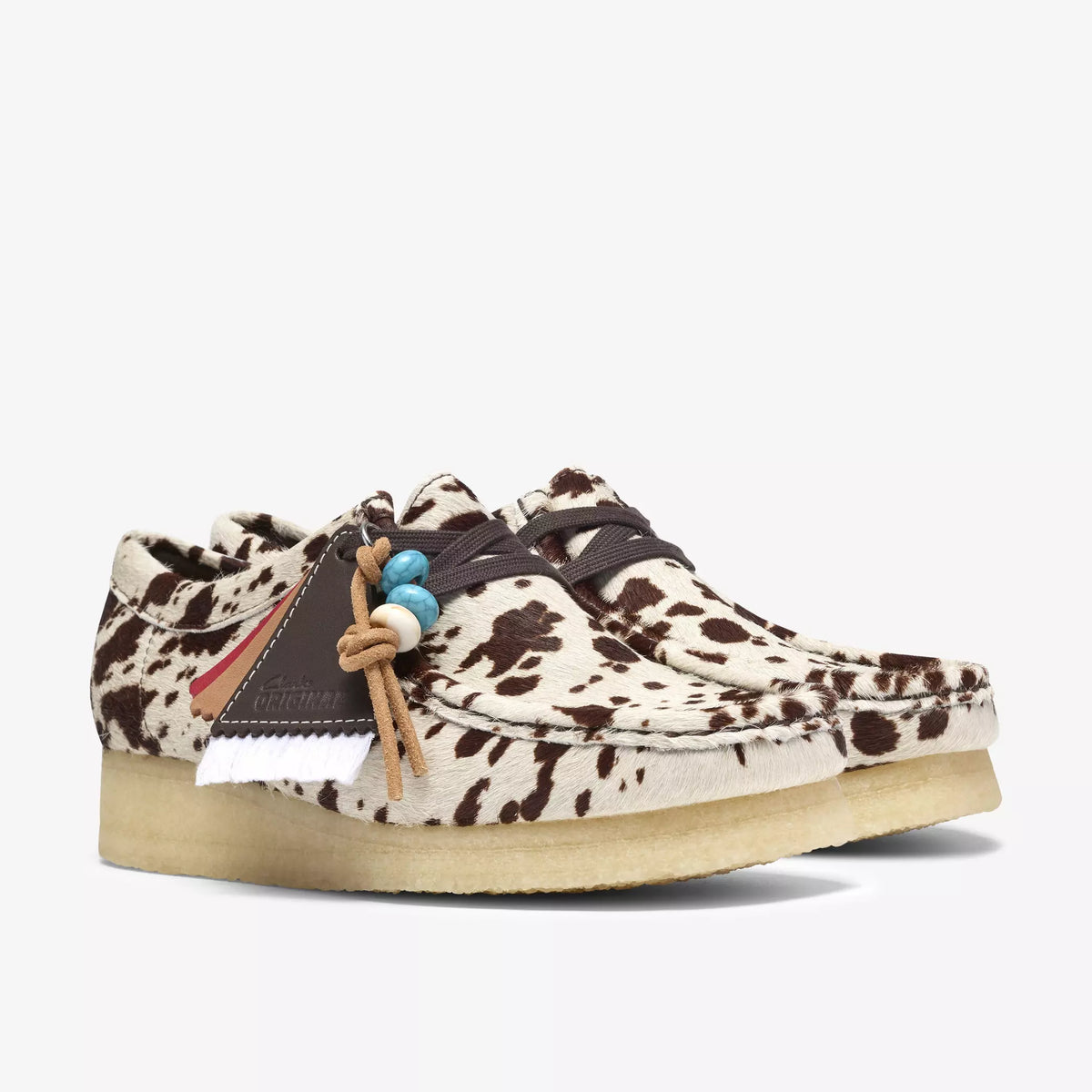 Clarks Wallabee Brown Cow Print