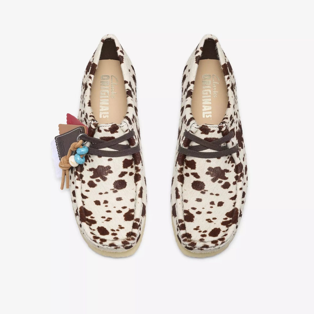 Clarks Wallabee Brown Cow Print