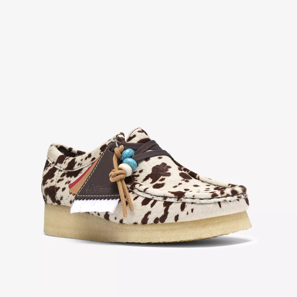 Clarks Wallabee Brown Cow Print