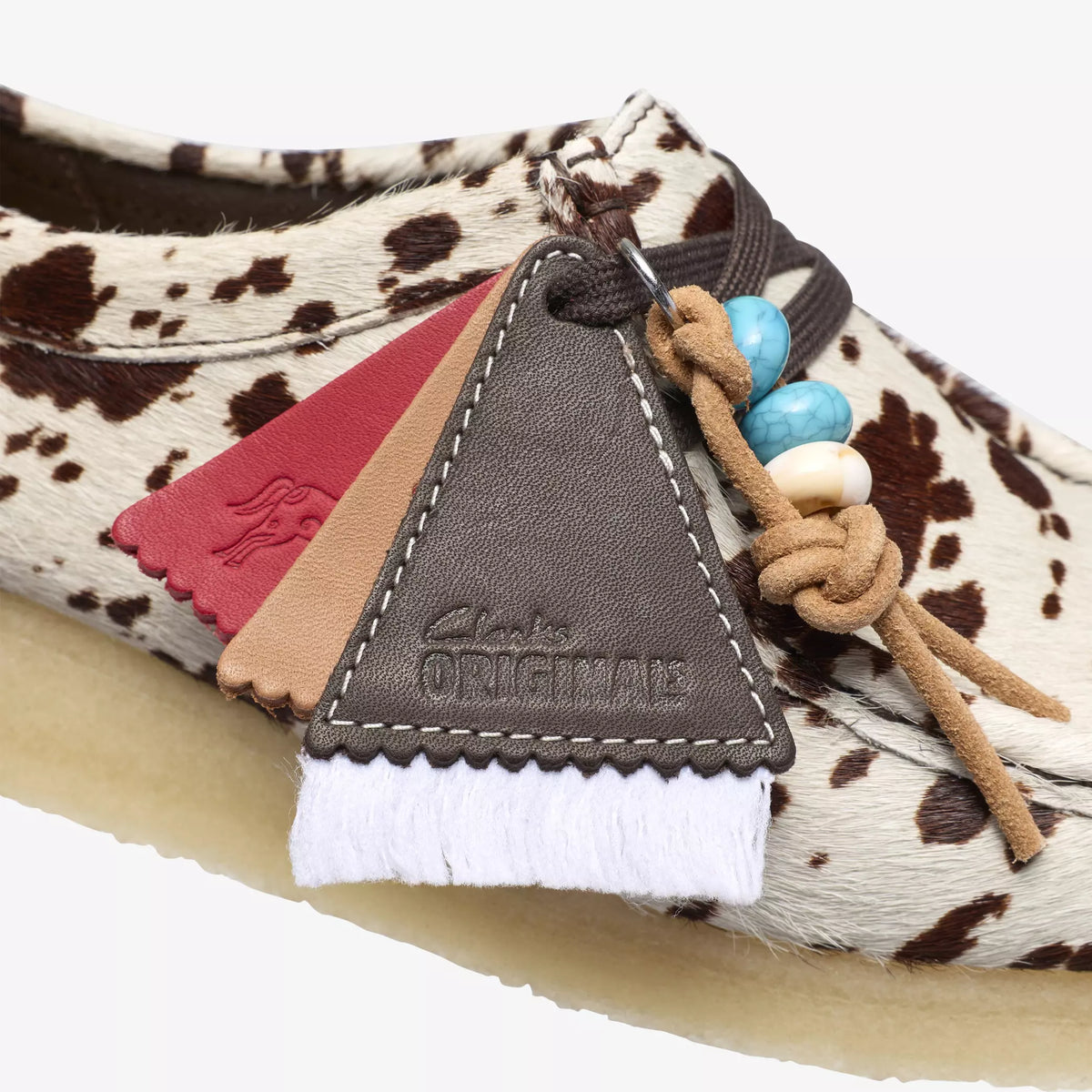 Clarks Wallabee Brown Cow Print