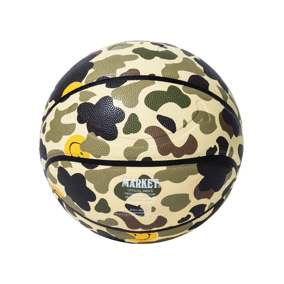 Market Smiley Camo Basketball - Woodland