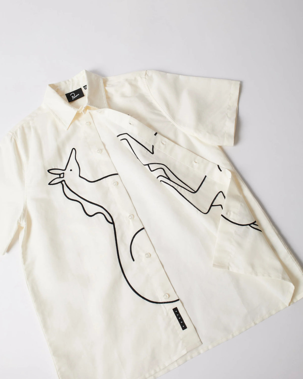 Parra Vertical Horse Short Sleeve Short Off White