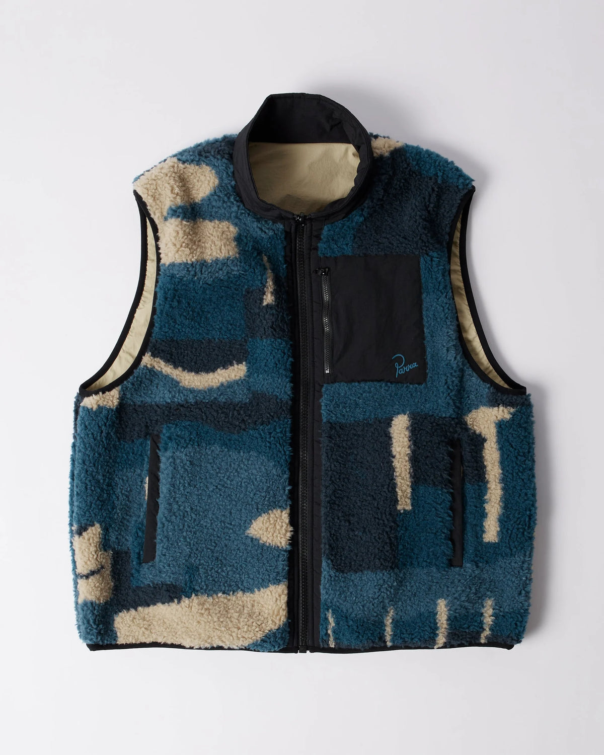 Parra Infinite Bird Reversible Vest Navy Blue