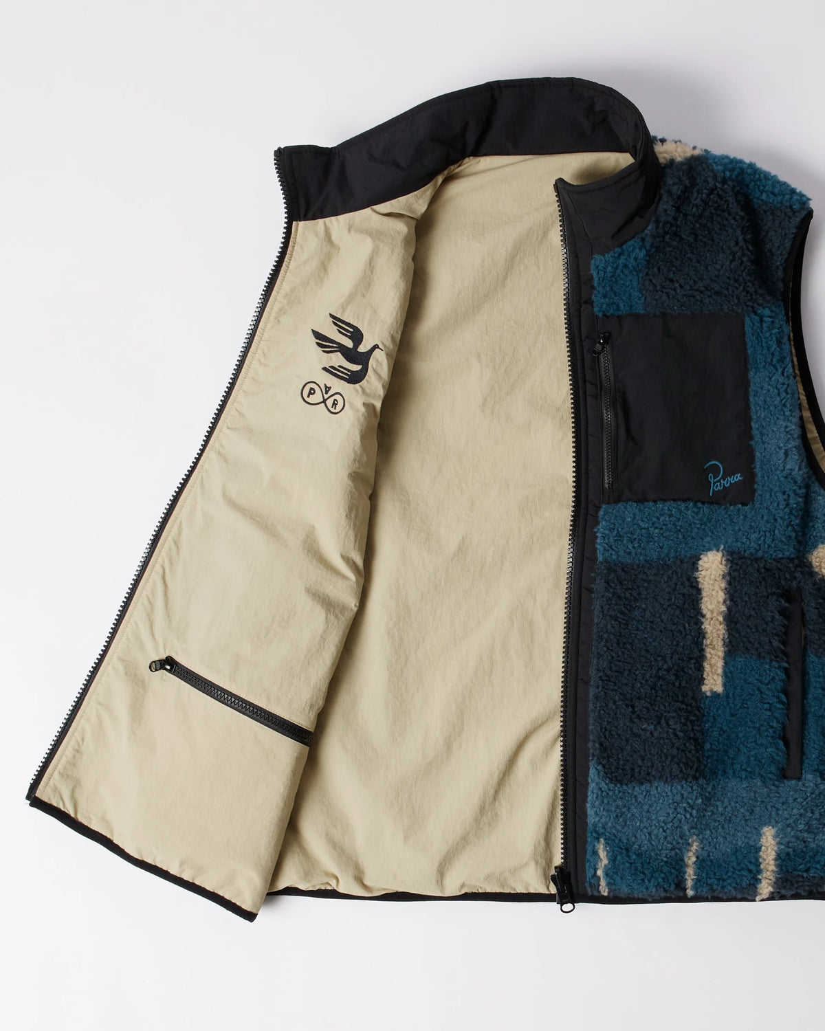 Parra Infinite Bird Reversible Vest Navy Blue