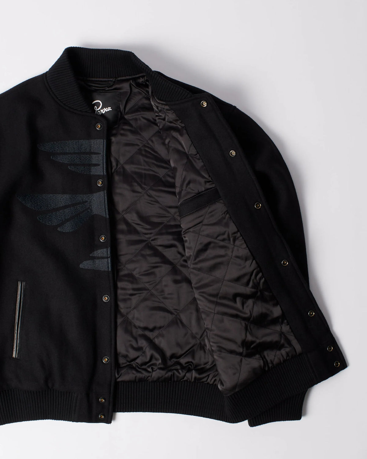 Parra Not Movie Quality Varsity Jacket Black